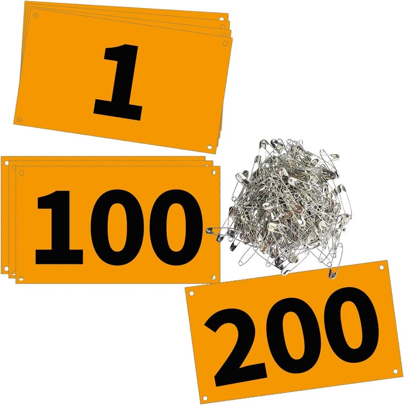 UISKOOPW Race Bib Numbers for Tryouts,Running Bibs with Pins for Races,Marathon,Track,Field Competitor Audition Road ID Paper - Image 1